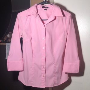 Size 6 Pink Express office wear button up tapered long sleeve